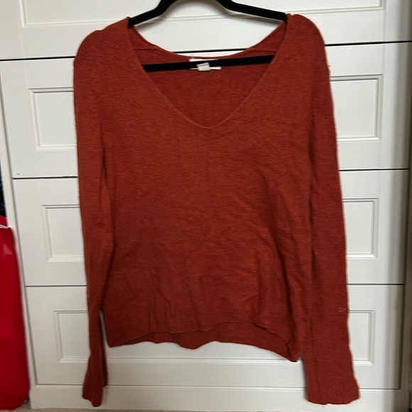 Treasure & Bond V Neck Sweater - Orange - Size S - Picture 3 of 5